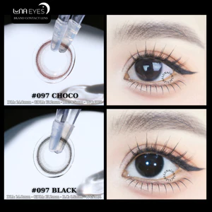 Lens mắt 097 Choco màu nâu viền socola 2 tầng tự nhiên, size nhỏ - thương hiệu LUNA EYES