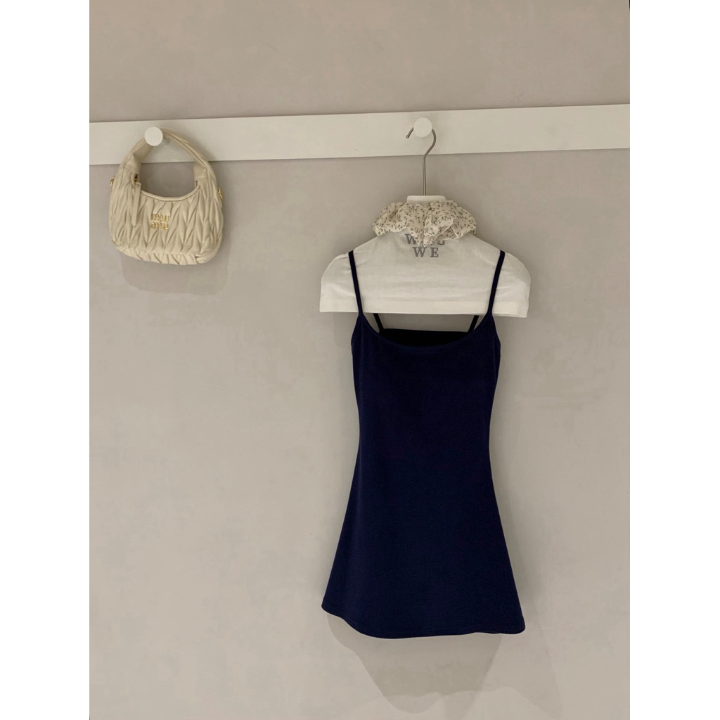 Váy Body Hai Dây Dáng Ngắn Kèm Mút Ngực Tôn Eo Cotton Co Giãn Mặc Đi Chơi Cafe Dạo Phố