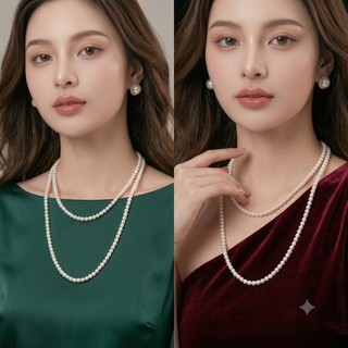 [ 𝐍𝐠𝐨̣𝐜 Đ𝐚̀𝐢 𝐋𝐨𝐚𝐧] N169 dây chuyền handmade hạt ngọc tròn hạt 6mm