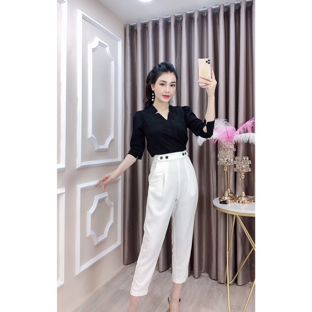 Quần baggy quần tây nữ công sở 4 khuy , chất tuyết mưa siêu đẹp mã SSL