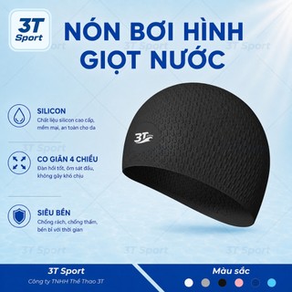 Nón bơi silicon cao cấp 3D 3T Wave chống nước chống trượt mềm mại co giãn thoải mái NB3T03