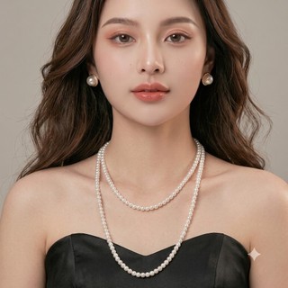 [ DAISYN ] N446 choker ,dây chuyền mang áo dài , vòng cổ mang áo dài, dây chuyền hạt Ngọc hạt trai 6mm 2 sợi cho nữ