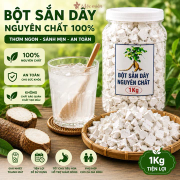 Bột Sắn Dây Nguyên Chất 100% – Hũ 1Kg Tinh Bột Sắn Dây Nguyên Chất, Thơm Mát, Không Pha Không Chất Bảo Quản