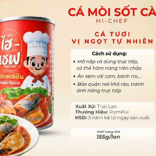 Cá mòi sốt cà Hi Chef 155g thơm ngon đậm đà, ăn liền tiện lợi. Nhập khẩu Thái Lan - Pi Hàng Thái