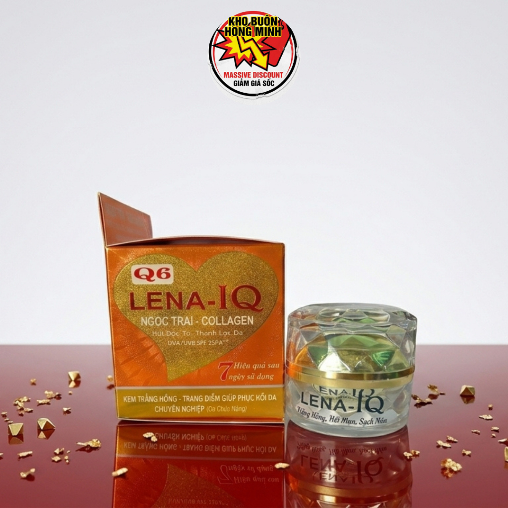 Kem Dưỡng Trắng Da Giữ ẩm Giảm Lão Hóa Ngọc trai Collagen Lena IQ Q6 30g [Cam]