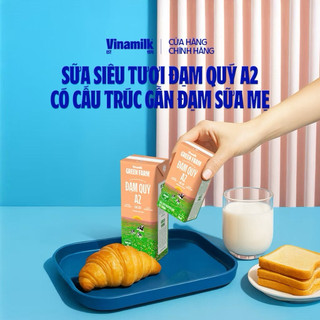Sữa Tươi Tiệt Trùng Nguyên Chất Vinamilk Green Farm Đạm Quý A2 Không Đường 180ml - Thùng 48 Hộp