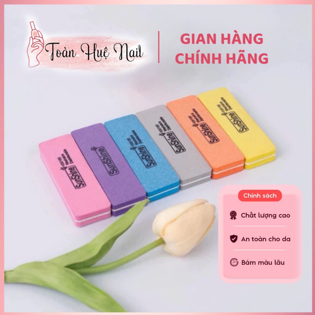 Combo 5c Phào Ngắn Chữ Nhật Sunshine Chà Móng Tay – Dụng Cụ Mài Nhẵn Móng, Tạo Form Đẹp, Phù Hợp Thợ Nail & Tại Nhà