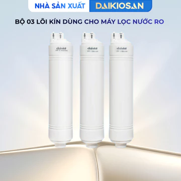 Bộ 3 Lõi Lọc Nước Thô Daikiosan Đại Việt Dạng Kín Dành Cho Máy Lọc Nước RO - Hàng Chính Hãng