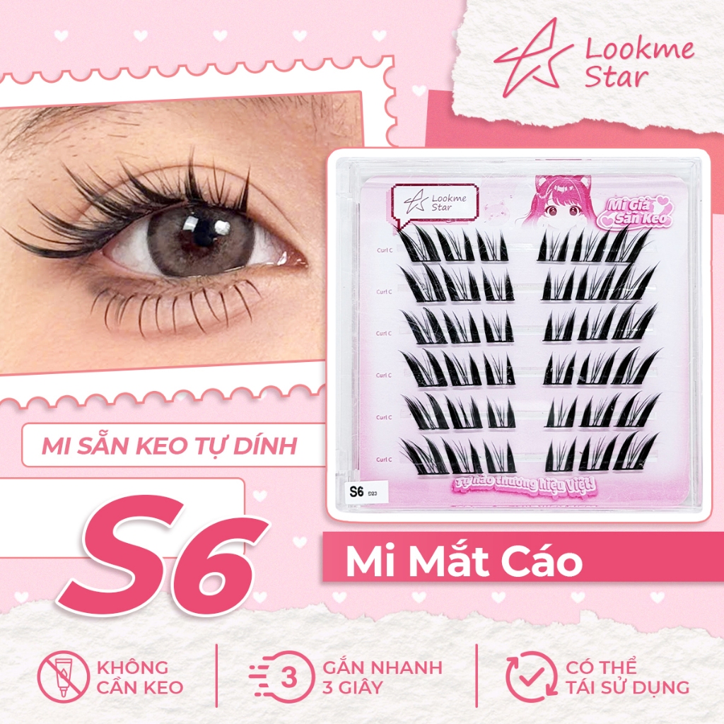 Lookme Star - Lông Mi Giả Sẵn Keo ( Tặng 1 nhíp / đơn hàng từ 3 hộp mi )