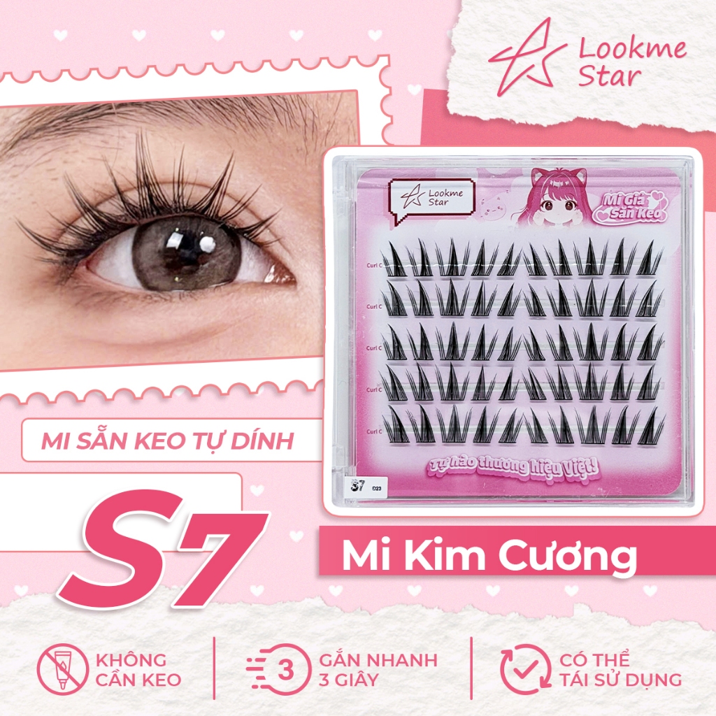 Lookme Star - Lông Mi Giả Sẵn Keo ( Tặng 1 nhíp / đơn hàng từ 3 hộp mi )
