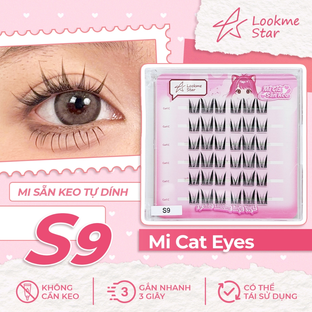 Lookme Star - Lông Mi Giả Sẵn Keo ( Tặng 1 nhíp / đơn hàng từ 3 hộp mi )