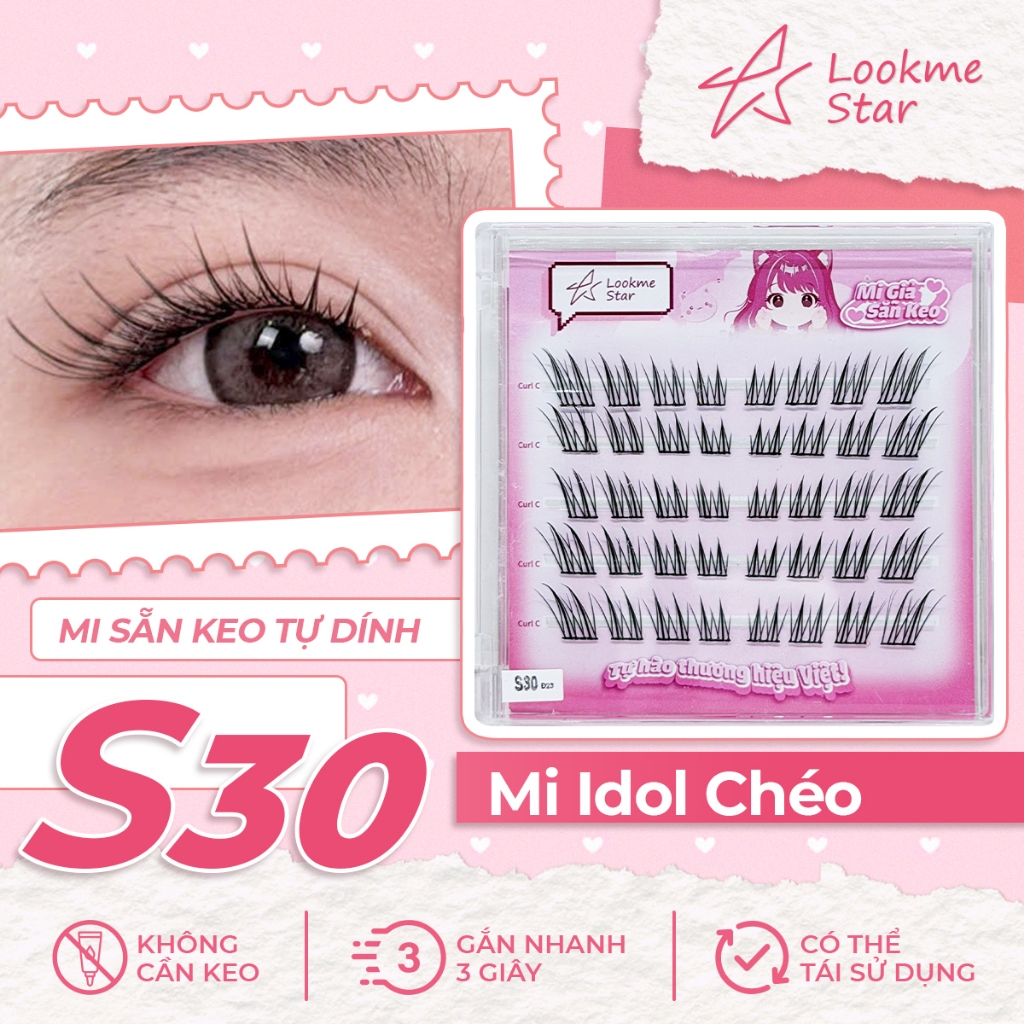 Lookme Star - Lông Mi Giả Sẵn Keo ( Tặng 1 nhíp / đơn hàng từ 3 hộp mi )