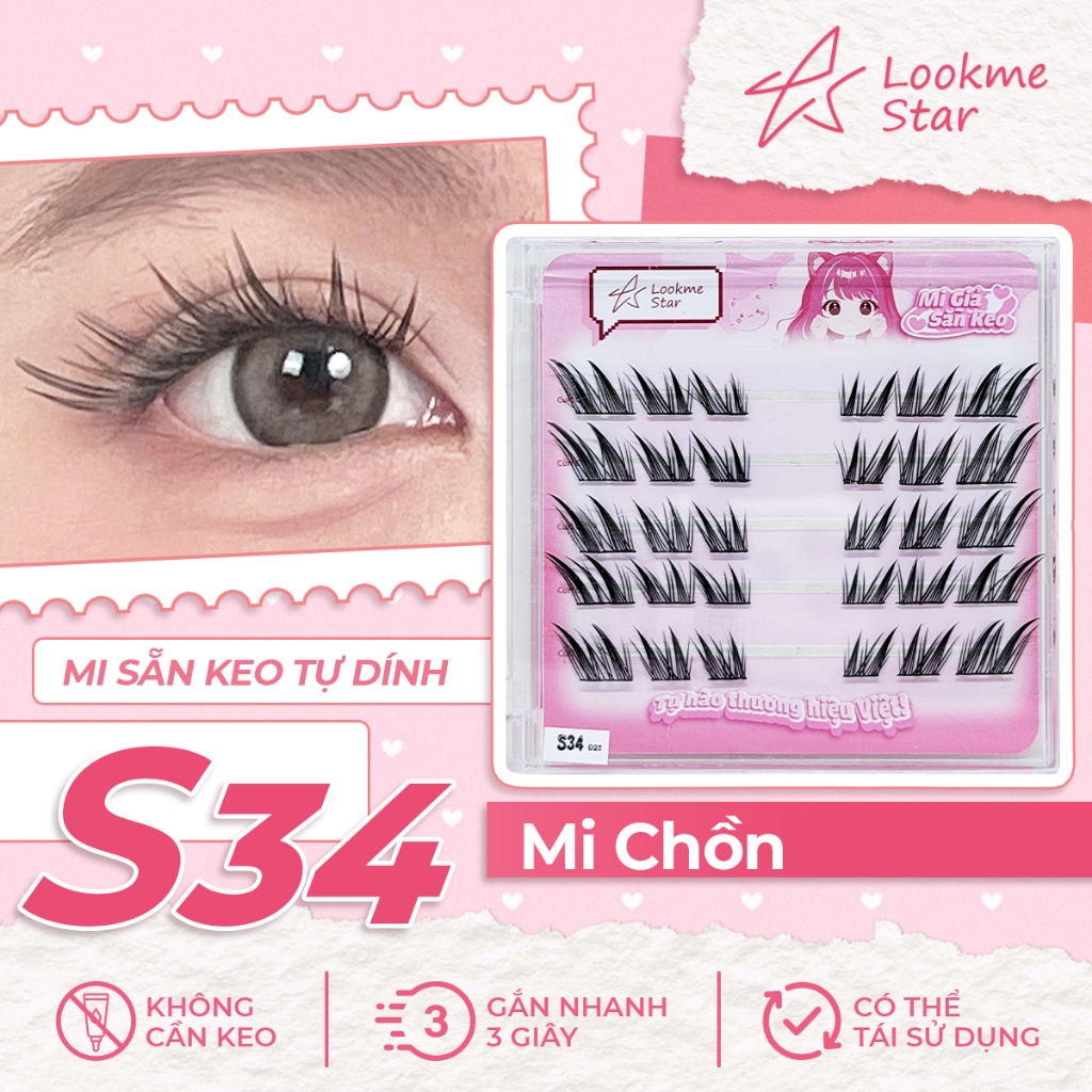 Lookme Star - Lông Mi Giả Sẵn Keo ( Tặng 1 nhíp / đơn hàng từ 3 hộp mi )