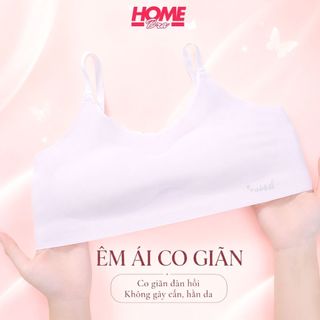 Áo lá nữ học sinh chất su không đường may mềm mịn, Áo lót bé gái đệm mút mỏng thoáng mát B7133