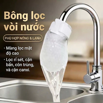 Đầu Lọc Nước Máy Dạng Túi Vải Không Dệt Cho Vòi Bếp Dùng Được Nước Nóng 15 Ngày