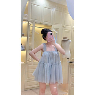•𝙆𝙞𝙣𝙜𝙨𝙝𝙤𝙥𝙗𝙚𝙖𝙪𝙩𝙮•Áo Babydoll Xoè Bồng Hai Dây L1