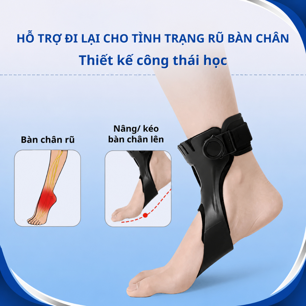 Nẹp Chỉnh Hình Bàn Chân Rũ Sau Tai Biến – Hỗ trợ đi lại, chống bàn chân rũ