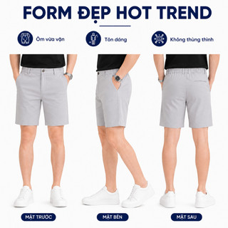 Quần Short Nam Kaki Cao Cấp, Quần Đùi Nam Co Giãn, Form Đẹp, Vải Mềm Mịn, Chất Dày Dặn, 8 Màu Dễ Phối Đồ
