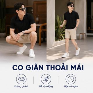 Quần Short Nam Kaki Cao Cấp, Quần Đùi Nam Co Giãn, Form Đẹp, Vải Mềm Mịn, Chất Dày Dặn, 8 Màu Dễ Phối Đồ