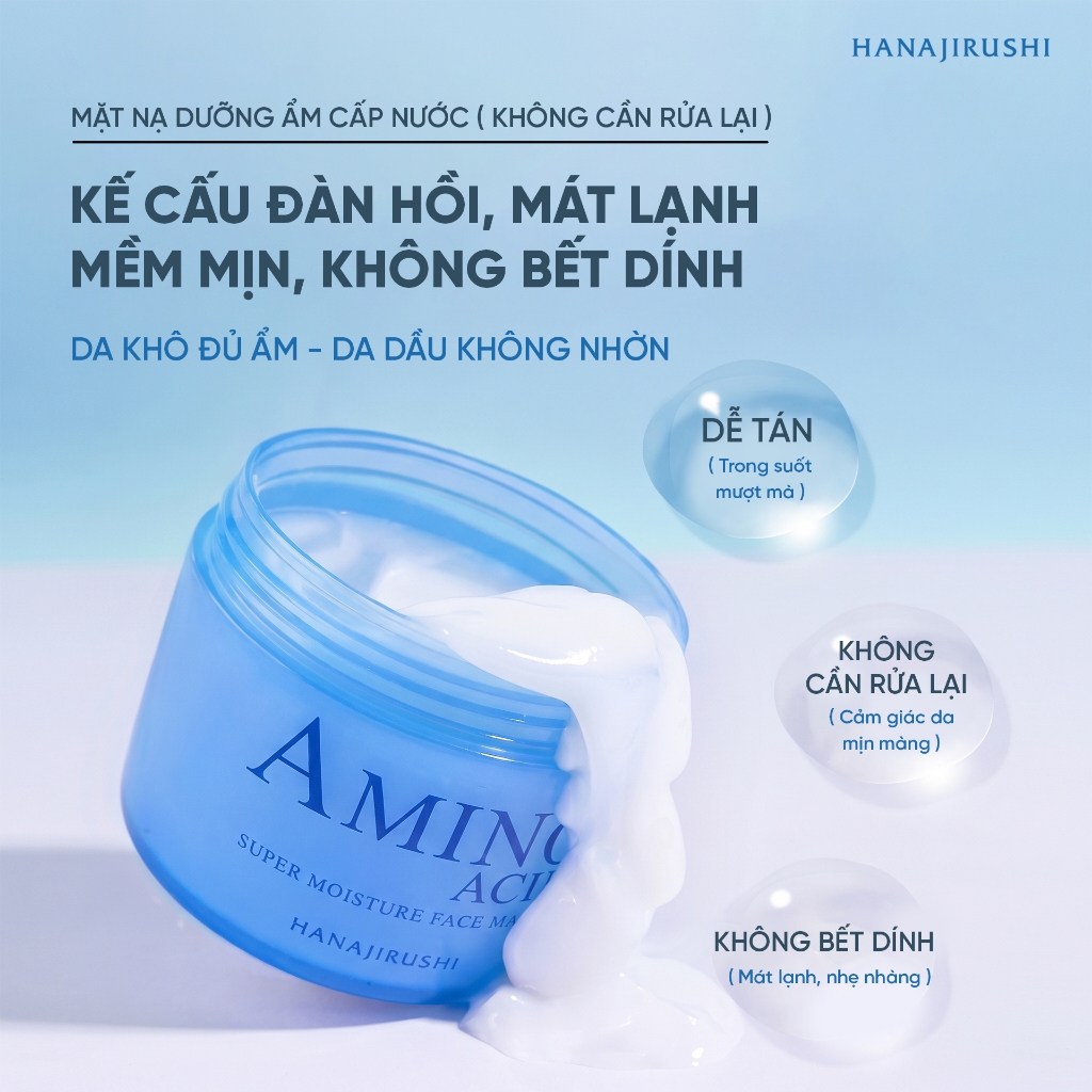 [Live KOL] Mặt Nạ Ngủ Hanajirushi Super Moisture Face Mask Dưỡng Ẩm Sâu, Hỗ Trợ Chống Lão Hóa