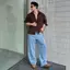 Quần Jeans Ống Rộng DINOMAN Bền Bỉ Đứng Form Ống Suông Hack Dáng Xếp Ly Chun Lưng Sau Co Giãn QDS011