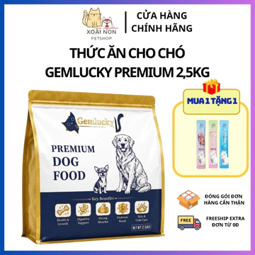 Túi 2,5KG Hạt Thức Ăn Cho Chó Mix Topping GEMLUCKY, Thức Ăn Cao Cấp Dành Cho Chó - Xoài Non Petshop