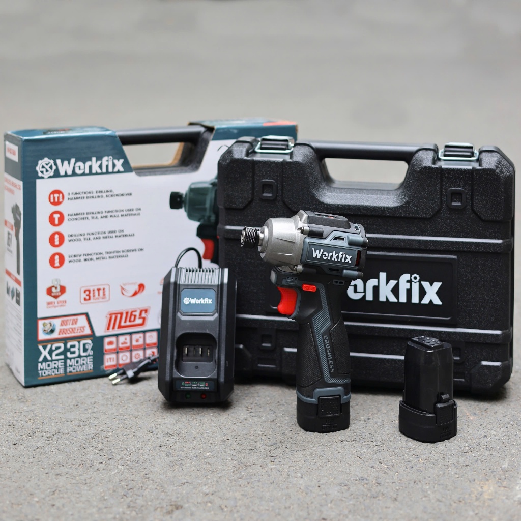 Máy bắn vít Có Búa WORKFIX WF-SD150PRO, Lực siết 150Nm, 3 Mức tốc độ - Không chổi than