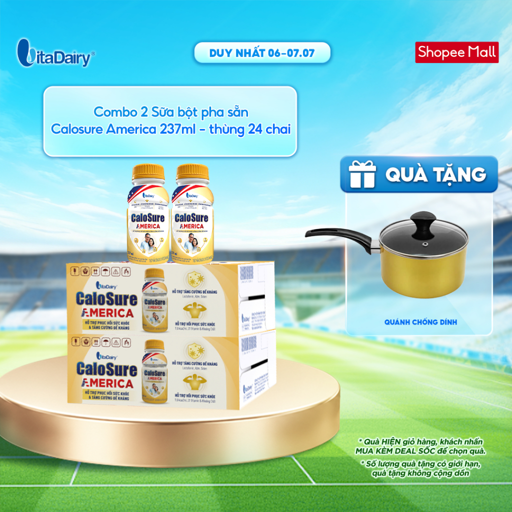 [COMBO 2 THÙNG 24 CHAI] Sữa bột pha sẵn Calosure America 237ml – Tiện lợi, bổ sung năng lượng
