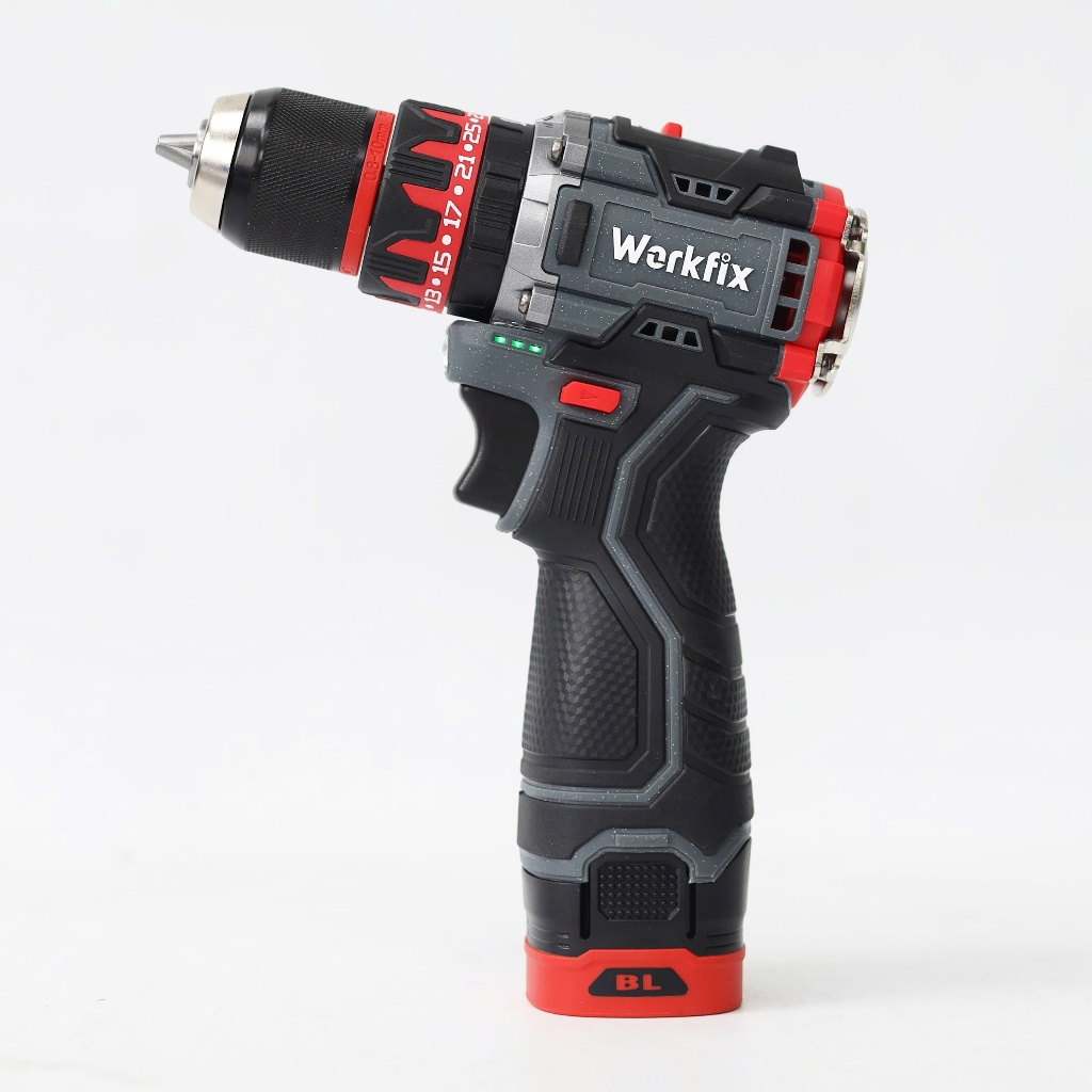 Máy khoan pin WORKFIX 16.8V WF-ID1016BL Auto lock - không chổi than tặng kèm bộ phụ kiện 24 chi tiết