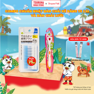 Combo Chăm Sóc Răng Niềng Chuẩn Nhật Bản Bàn Chải Kẽ Răng Mỏng 75c Và Bàn Chải Lưỡi Ngừa Hôi Miệng