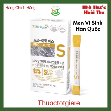 Men vi sinh PRO LACTO - S - chứa 6 chủng men vi sinh và 10 tỷ lợi khuẩn (Hộp 10 gói)