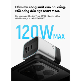 Bộ Sạc GaN CUKTECH 10 MINI 2C1A | Công Suất Max 120W | Thiết Kế Nhỏ Gọn | Bảo Hành 18 Tháng AD1203P