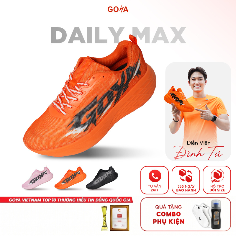 Giày Thể Thao Chạy Bộ Nam Nữ Tập Luyện Hằng Ngày GOYA DAILY MAX Năm 2026 - Nhẹ, Êm Ái, Thoáng Khí