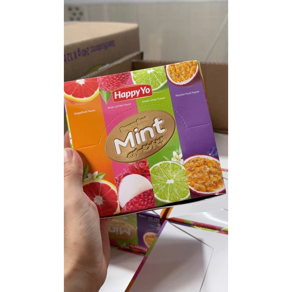 [COMBO 5 HỘP] Kẹo Ngậm Không Đường Hương Trái Cây Mix 12 Vị - Kẹo Ngậm Bạc Hà Hương Trái Không Đường - Kẹo Mint