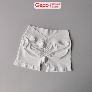 GEPO Quần Short Gym Nữ Cạp Chữ V Sau Lưng Nâng Mông Co Giãn 4 Chiều Ôm Tôn Dáng GP134