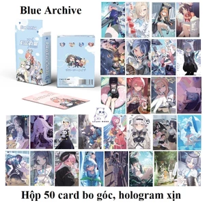 Blue Archive | Hộp thẻ card laser 50 tấm | Lomo lomocard card có ánh laser