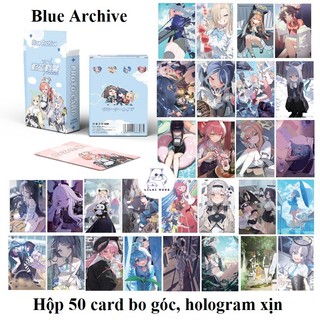 [hàng sẵn] Blue Archive | Hộp thẻ card laser 50 tấm | Lomo lomocard card có ánh laser