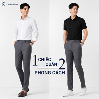 [CHÍNH HÃNG] Quần Âu Nam Cạp Chun Ẩn LOUIS ADAM Regular Fit - Quần Tây Nam Co Giãn, Chống Nhăn, Vải Rayon, Công Sở