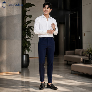 [CHÍNH HÃNG] Quần Âu Nam Màu Xanh Navy LOUIS ADAM - Quần Tây Nam Regular Fit, Cạp Chun Ẩn Co Giãn, Chống Nhăn