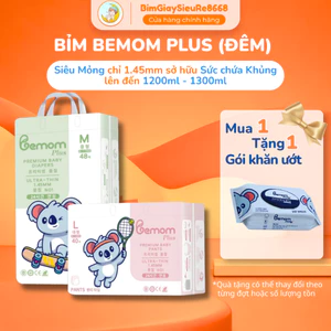 Tã Bỉm BEMOM PLUS Hàn Quốc siêu mỏng, mềm mại, thấm hút tốt, đủ size cho bé