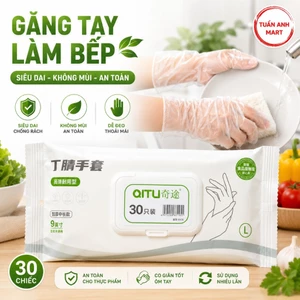 Hộp 30 găng tay làm bếp nếu ăn, Găng tay rửa bát siêu dai không mùi sử dụng nhiều lần size M