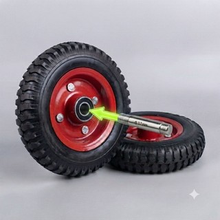 Bánh xe đẩy hàng 20cm bánh cao su đặc chịu lực cao cấp, vành thép sơn tĩnh điện chống mài mòn