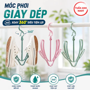 Combo 10 cái Móc phơi giày dép 2 chấu thông minh siêu đa năng - Xoay 360 độ