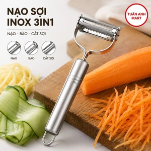 Combo 3 cái Nạo sợi, bào vỏ Inox 3in1/ Dụng cụ nạo rau của quả đa năng