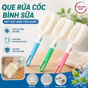 Combo 10 Que rửa cốc, bình sữa mút tiện dụng - Que rửa cốc bọt biển