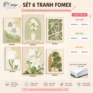 SET 6 Tranh Dán Tường Nhiều Mẫu Hiện Đại, Dễ Thương , Decor Phòng Khách, Phòng Ngủ, Spa, Phòng Nail, Mi - T.Design