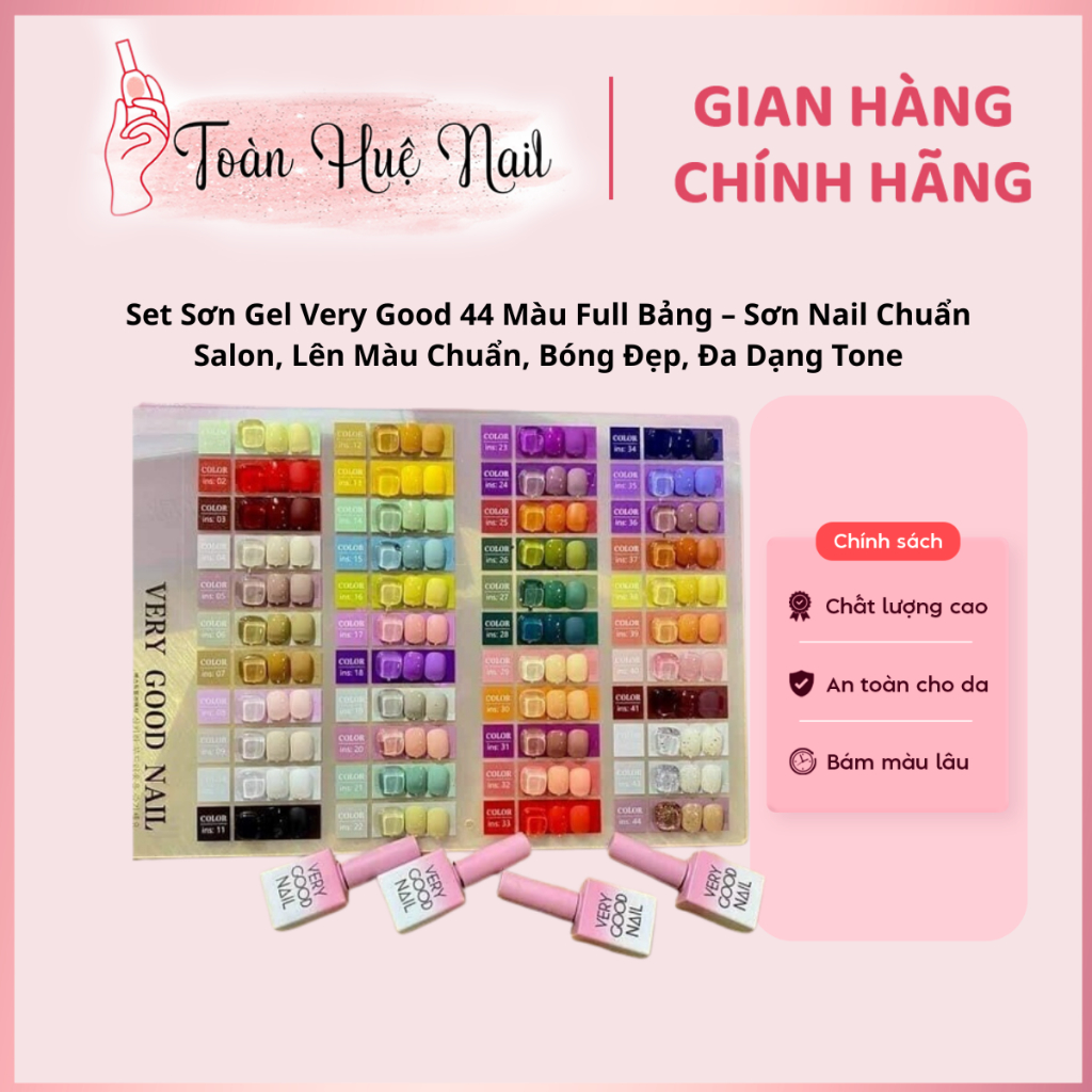 Set Sơn Gel Very Good 44 Màu Full Bảng – Sơn Nail Chuẩn Salon, Lên Màu Chuẩn, Bóng Đẹp, Đa Dạng Tone