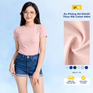 Áo Phông Nữ Yody Slimfit Thun Rib Coton Mềm WCTS26S040