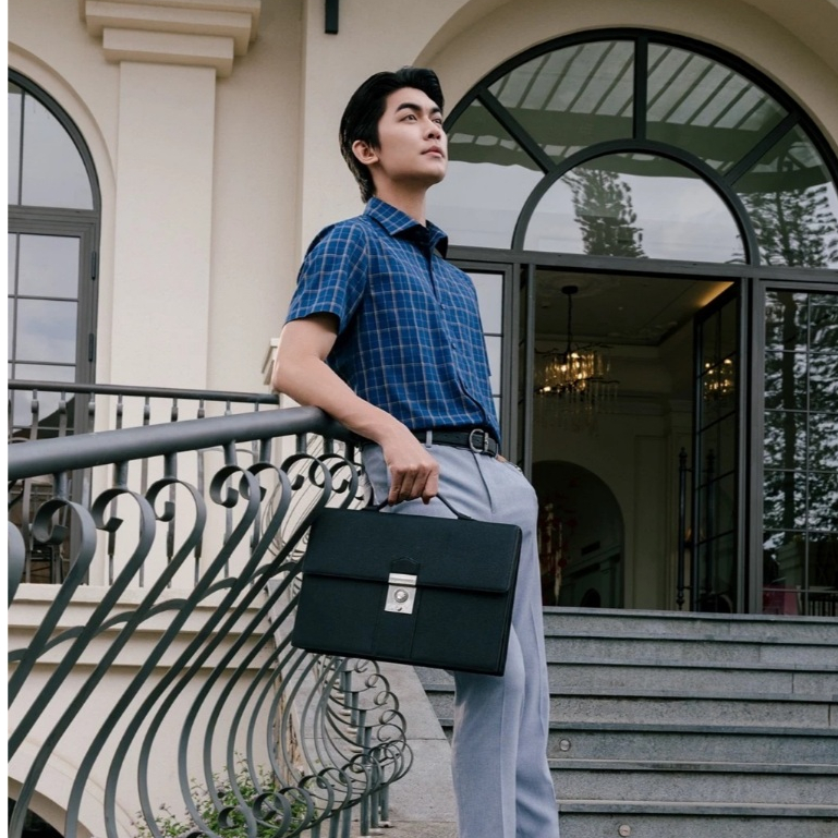 Áo Sơ Mi Kẻ Vuông Nam Ngắn Tay AZ FASHION Áo Sơ Mi Nam Caro Họa Tiết Màu Xanh Tím Than Sang Trọng