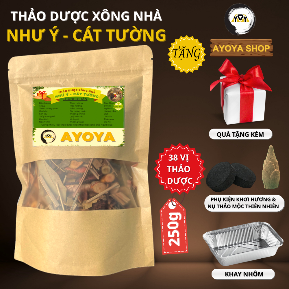 Thảo Dược Xông Nhà Như Ý Cát Tường AYOYA Hơn 38 Vị Trầm Hương Đàn Hương Thanh Lọc Không Gian Khử Mùi